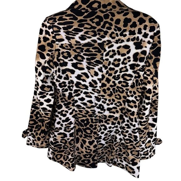 Cache Leopard Trench Coat Womens Size Small Animal Print Y2K Jacket Mob wife - Picture 2 of 3